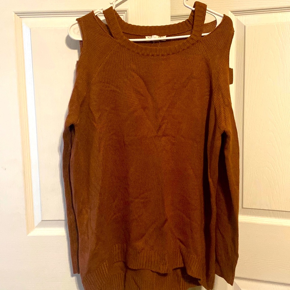 High low brown sweater